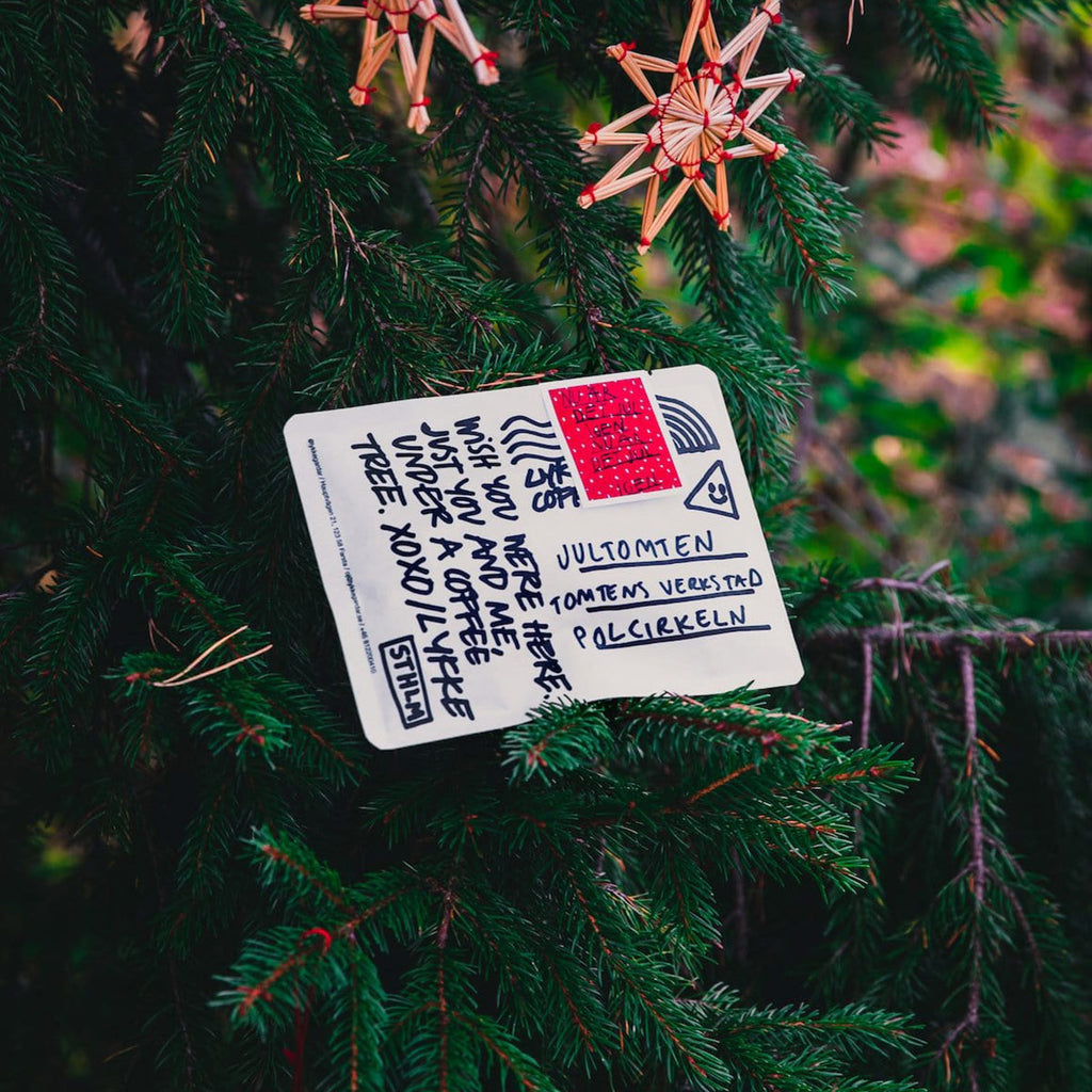 Christmas Coffee postcard. Lykke Kaffegårdar